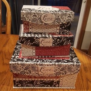 Other 3 Piece Decorative Stacking Boxes Poshmark